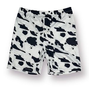 Shein cow print thin biker shorts and matching top size M